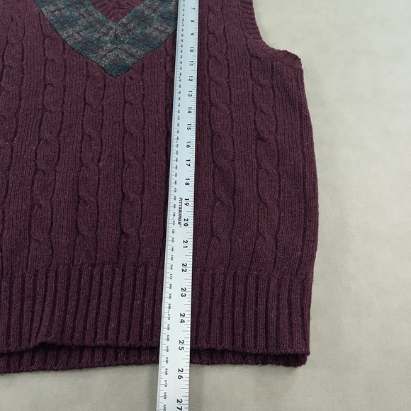 Vintage Polo Ralph Lauren Wool Cable Knit Sweater Vest Medium RRL Preppy 90s - Picture 7 of 8